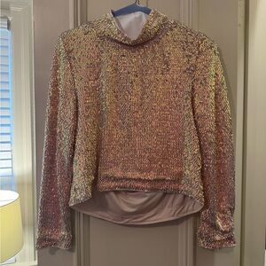 Astr Iridescent Women's Cowl Neck Sweater